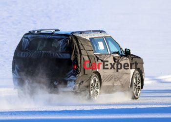 2027 Hyundai Santa Fe spied again, looking a little less weird